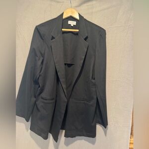 Ripley Rader Women's Ponte Knit Black Open-Front Oversized Blazer